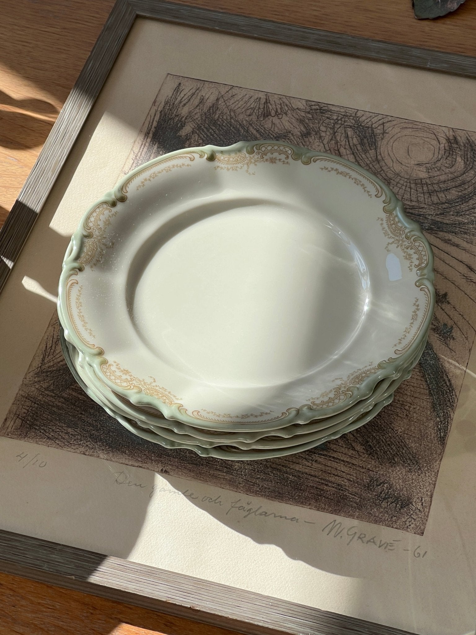 Scalloped side plates (4 pcs) - NEROLI