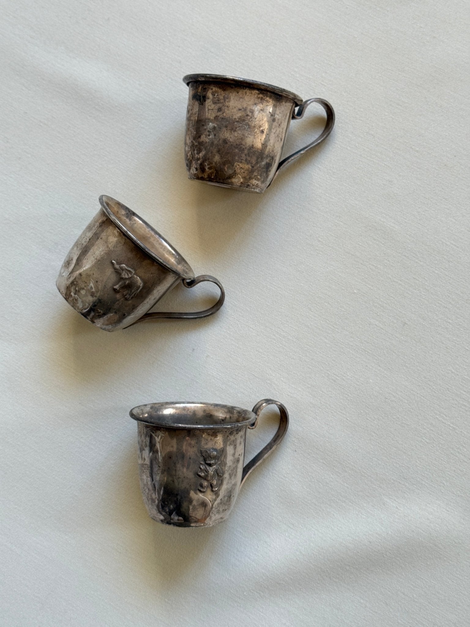 Set of 3 silver plated cups - NEROLI