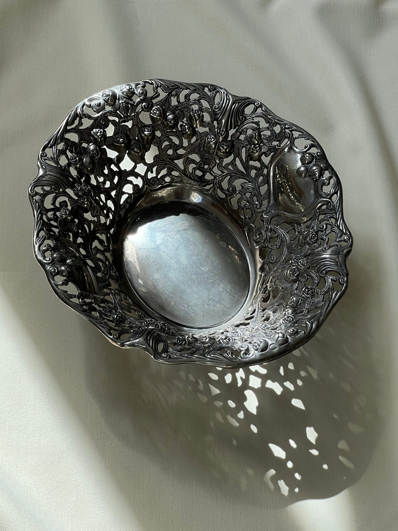Silver plated basket - NEROLI