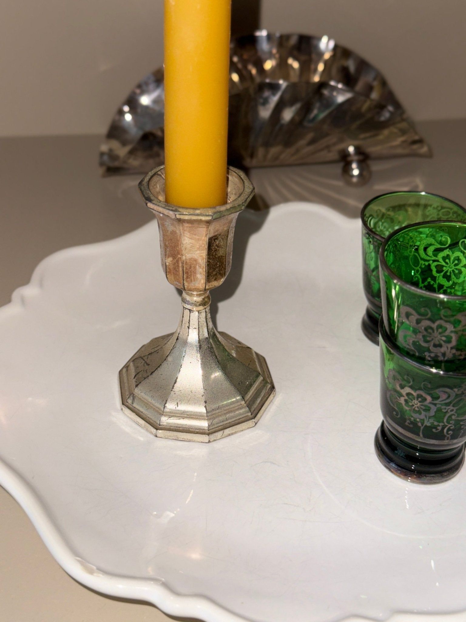 Silver plated candleholder - NEROLI