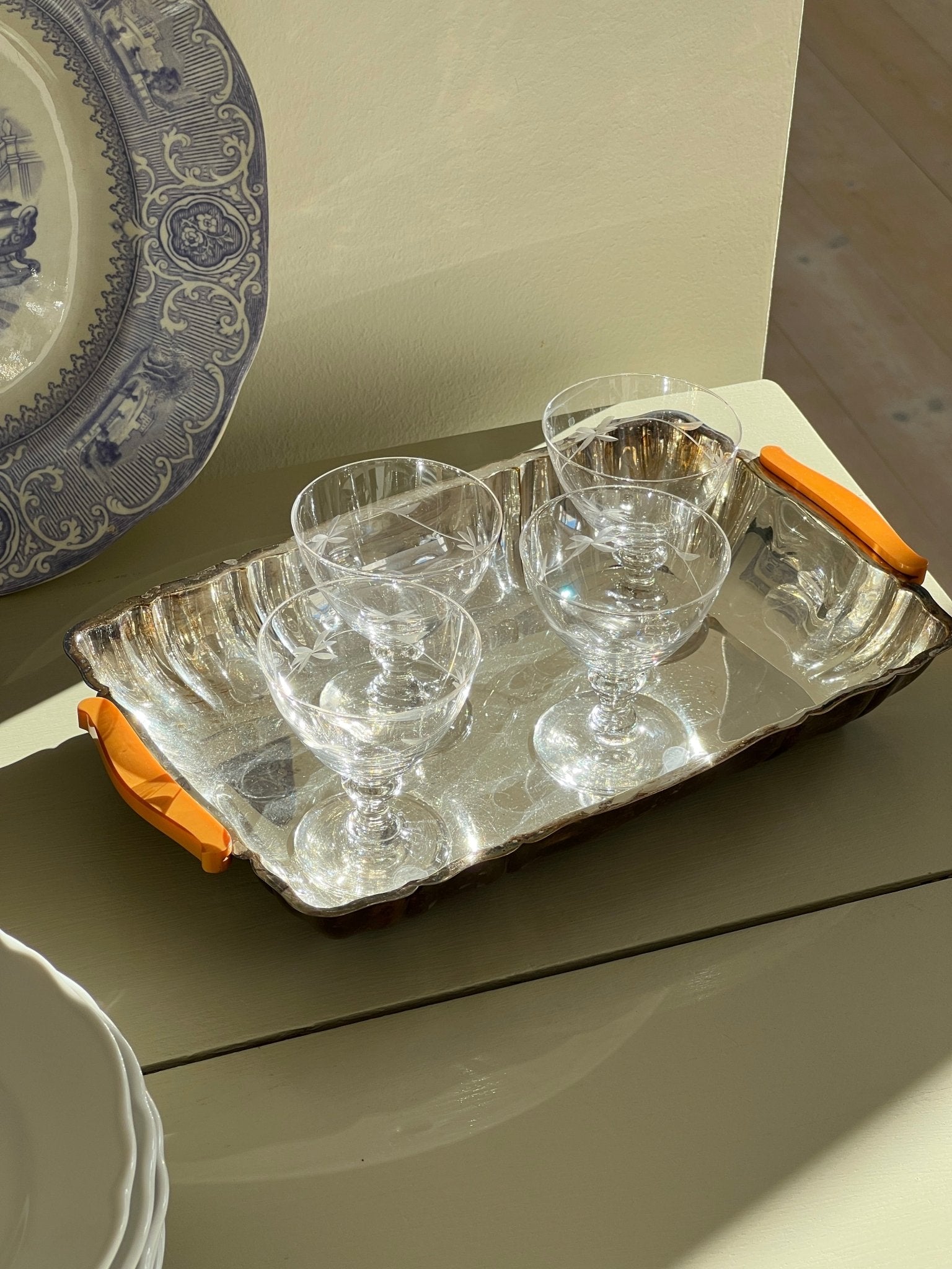 Silver plated dish with handles - NEROLI