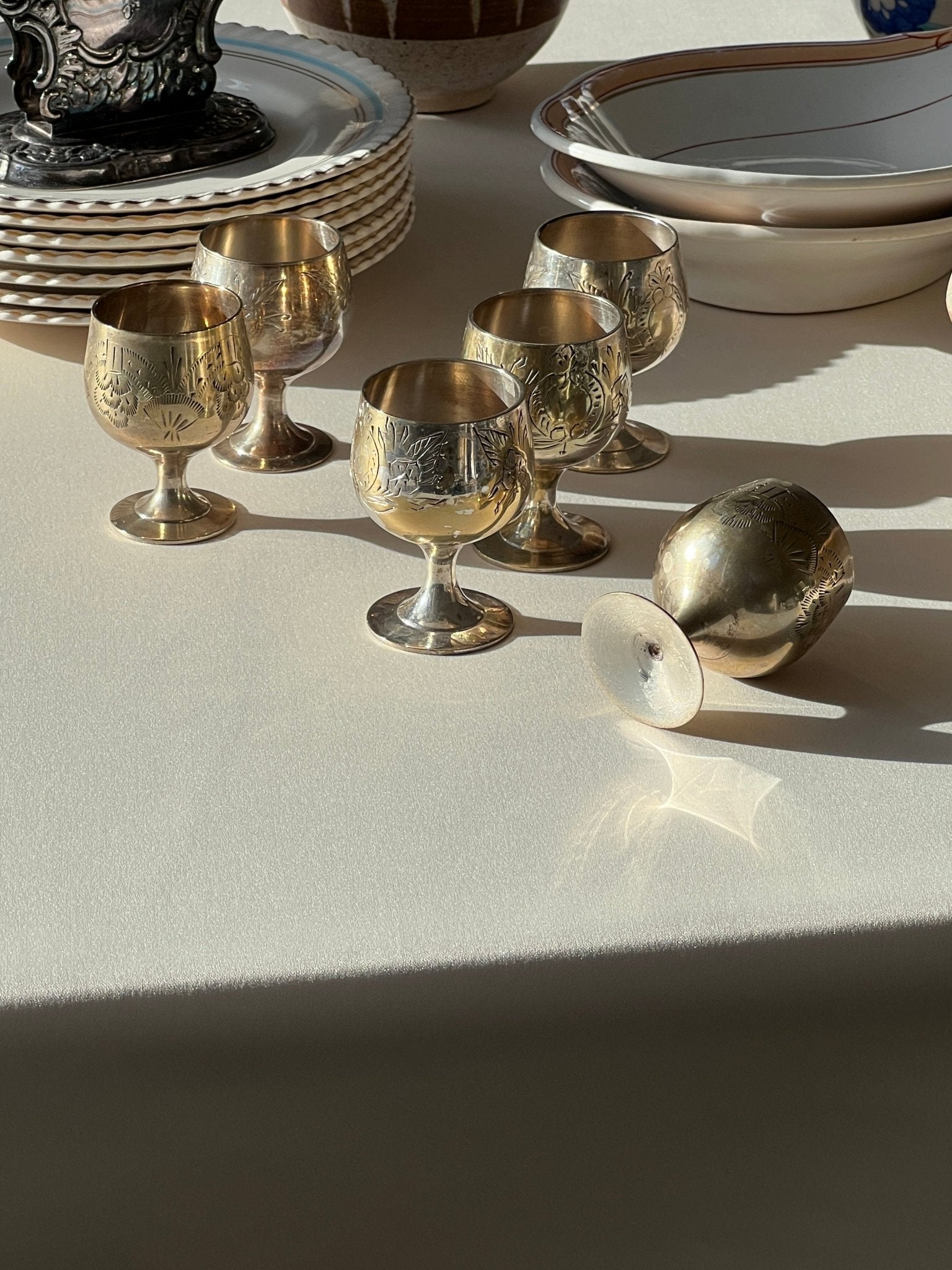 Silver plated egg cups - NEROLI