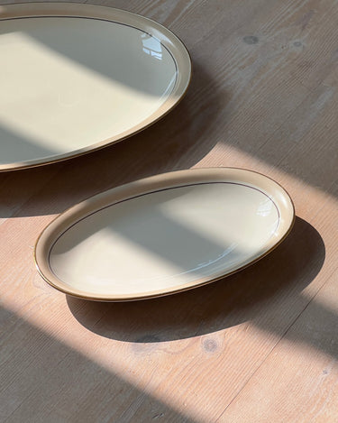 Small beige stripe dish - NEROLI
