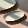 Small beige stripe dish - NEROLI