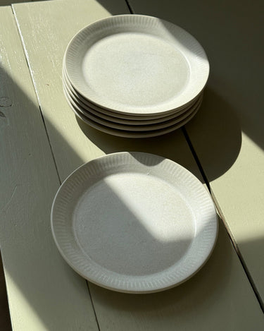Stoneware cake plates (6 pcs) - NEROLI