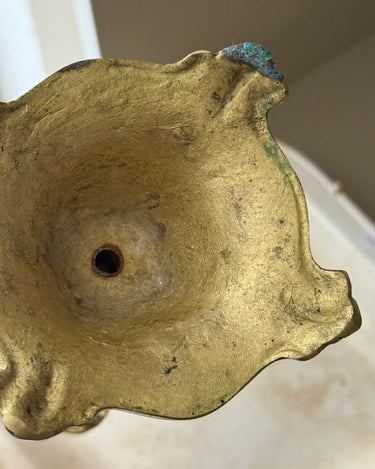 Tall brass candlestick - NEROLI