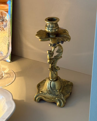 Tall brass candlestick - NEROLI