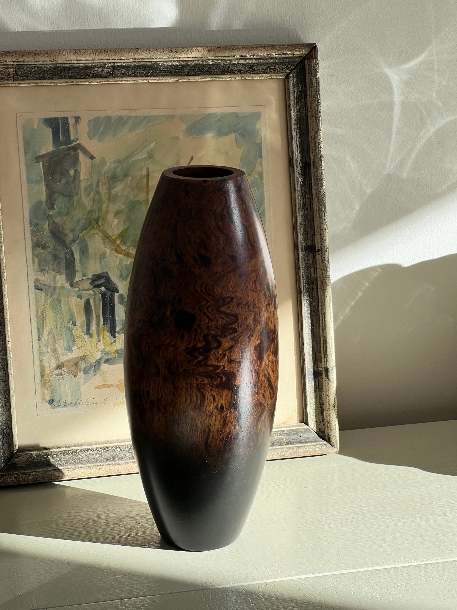 Tall wooden vase - NEROLI