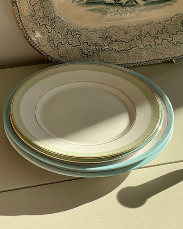 Teal - striped dinner plates - NEROLI