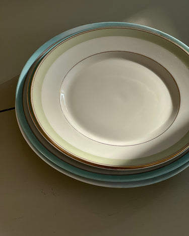 Teal - striped dinner plates - NEROLI