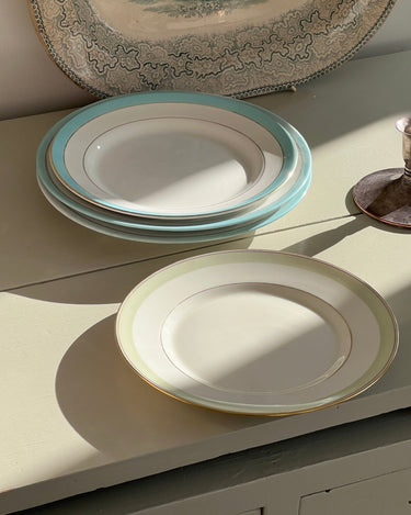 Teal - striped dinner plates - NEROLI