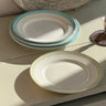 Teal - striped dinner plates - NEROLI