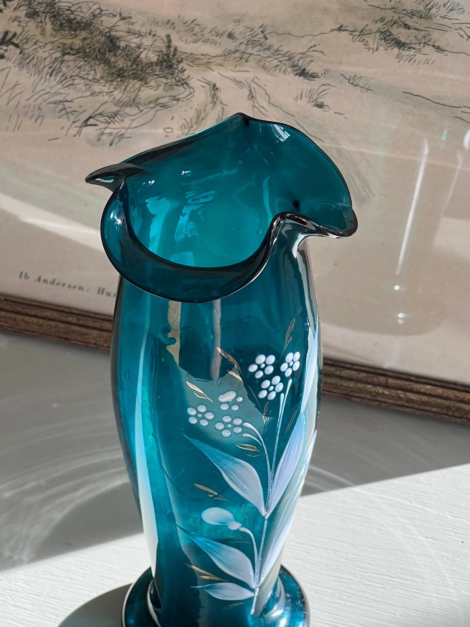 Turquoise glass vase - NEROLI