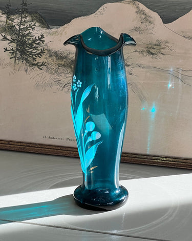 Turquoise glass vase - NEROLI