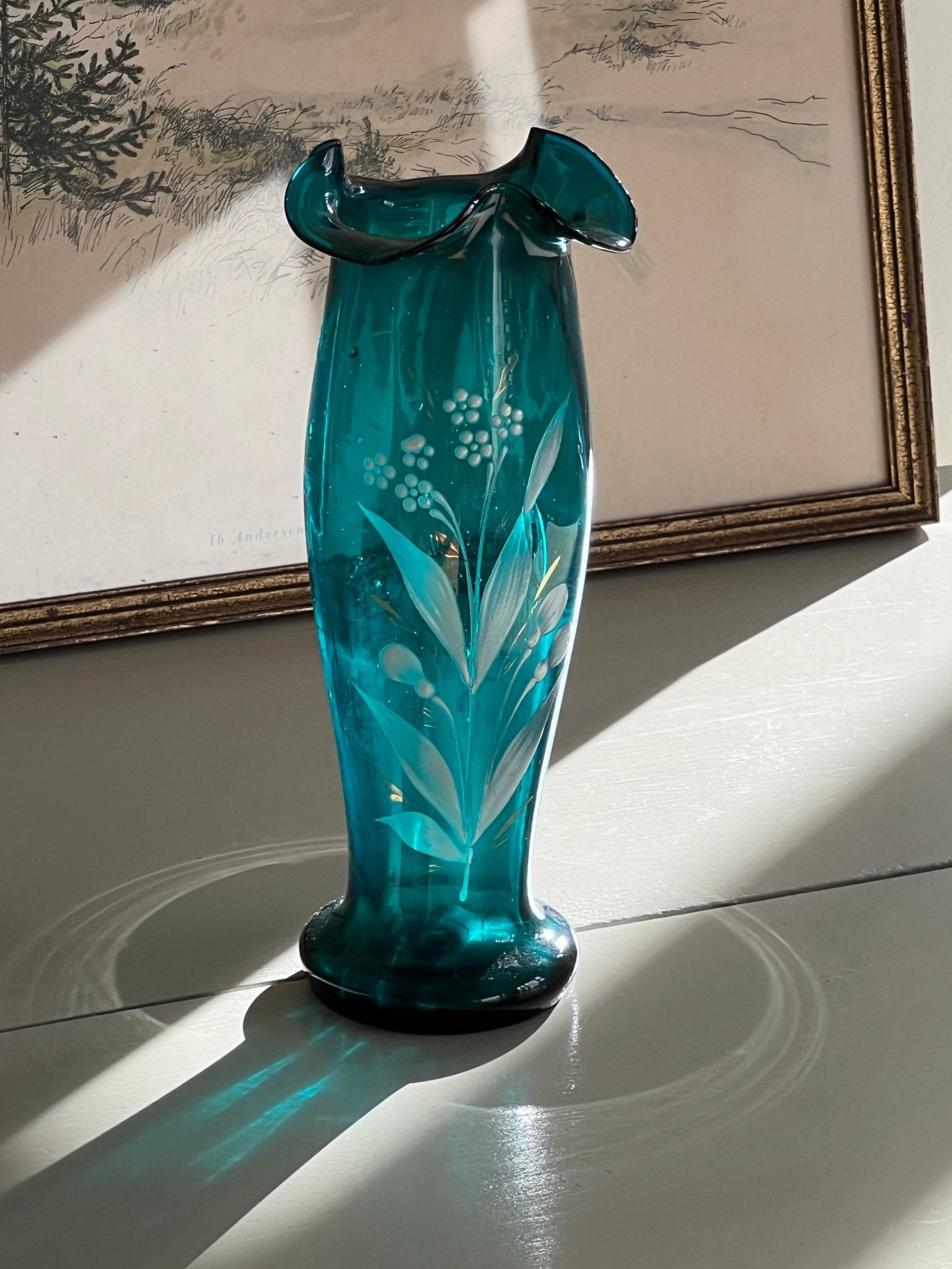 Turquoise glass vase - NEROLI