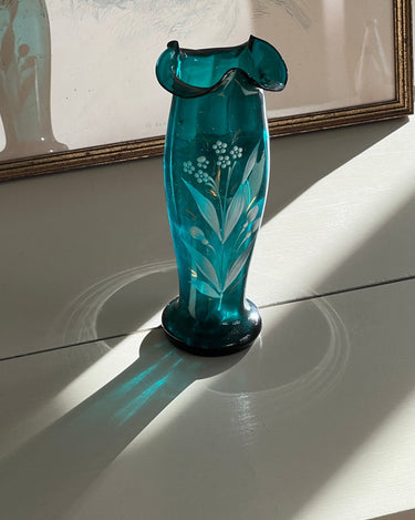 Turquoise glass vase - NEROLI