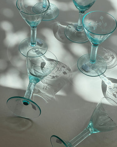 Turquoise liquor glasses (6 pcs) - NEROLI