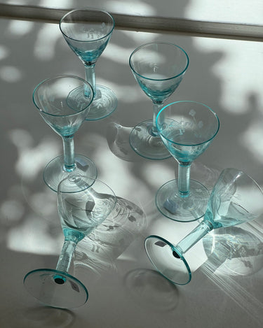 Turquoise liquor glasses (6 pcs) - NEROLI