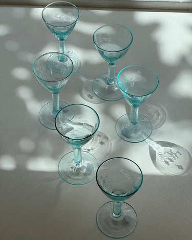 Turquoise liquor glasses (6 pcs) - NEROLI