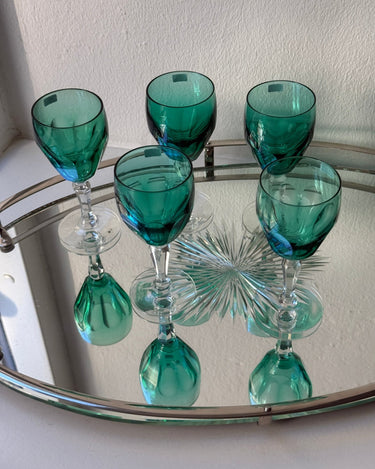 Turquoise wine glasses (5 pcs) - NEROLI