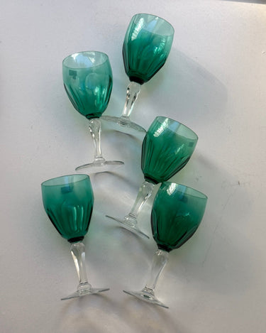 Turquoise wine glasses (5 pcs) - NEROLI