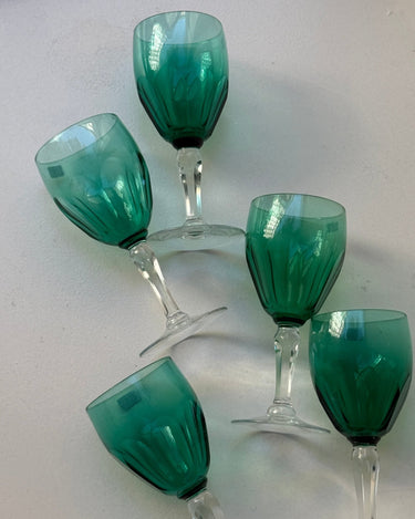 Turquoise wine glasses (5 pcs) - NEROLI