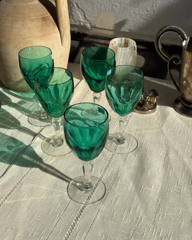 Turquoise wine glasses (5 pcs) - NEROLI