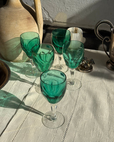 Turquoise wine glasses (5 pcs) - NEROLI