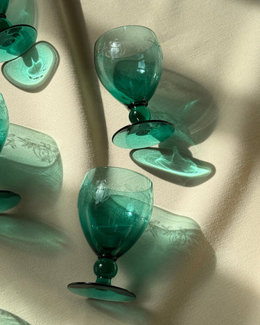 Turquoise wine glasses (7 pcs) - NEROLI