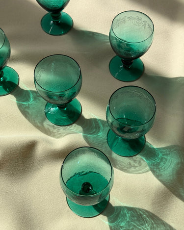 Turquoise wine glasses (7 pcs) - NEROLI