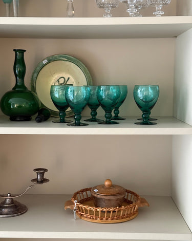 Turquoise wine glasses (7 pcs) - NEROLI