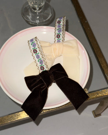 Velvet bow - NEROLI