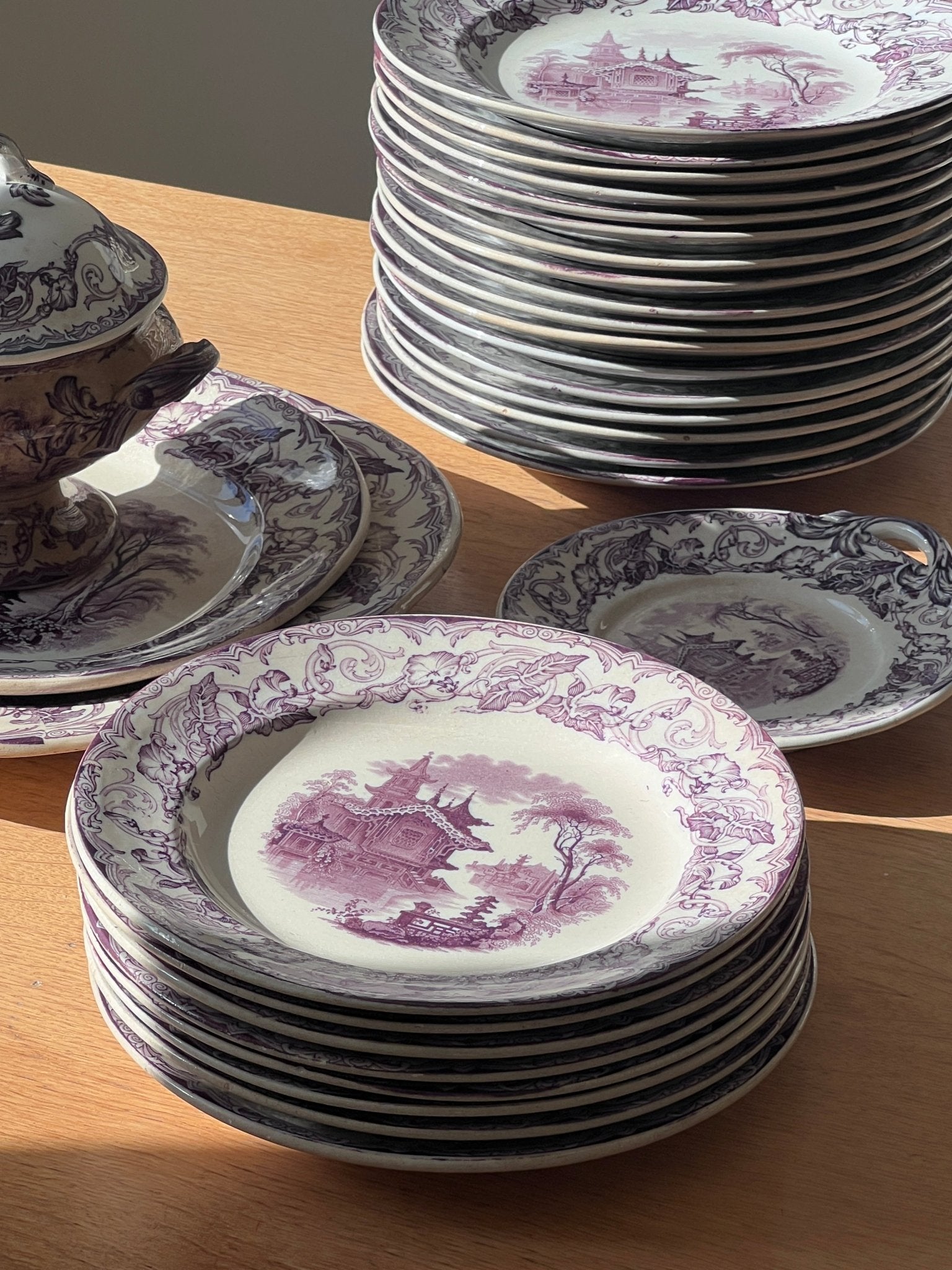 Violet dinner plates (8 pcs) - NEROLI