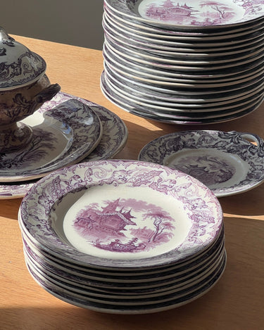 Violet dinner plates (8 pcs) - NEROLI