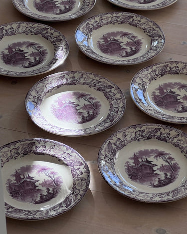 Violet dinner plates (8 pcs) - NEROLI