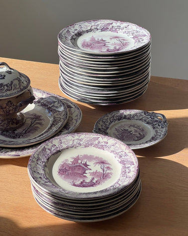 Violet dinner plates (8 pcs) - NEROLI