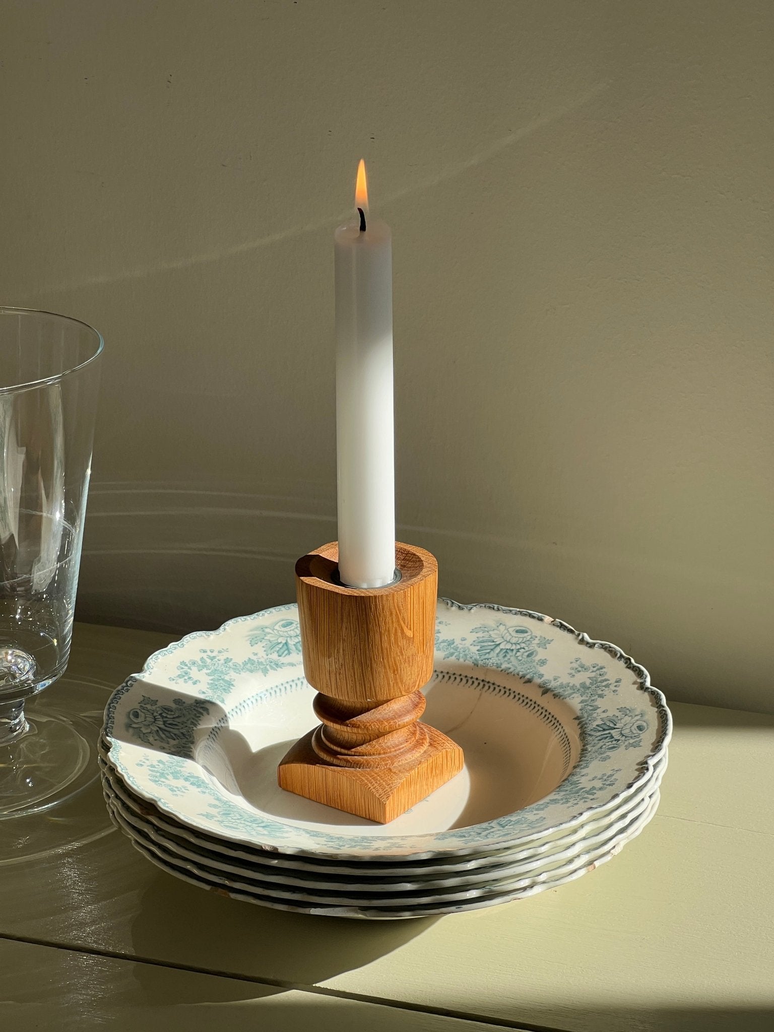 Wooden candlestick - NEROLI