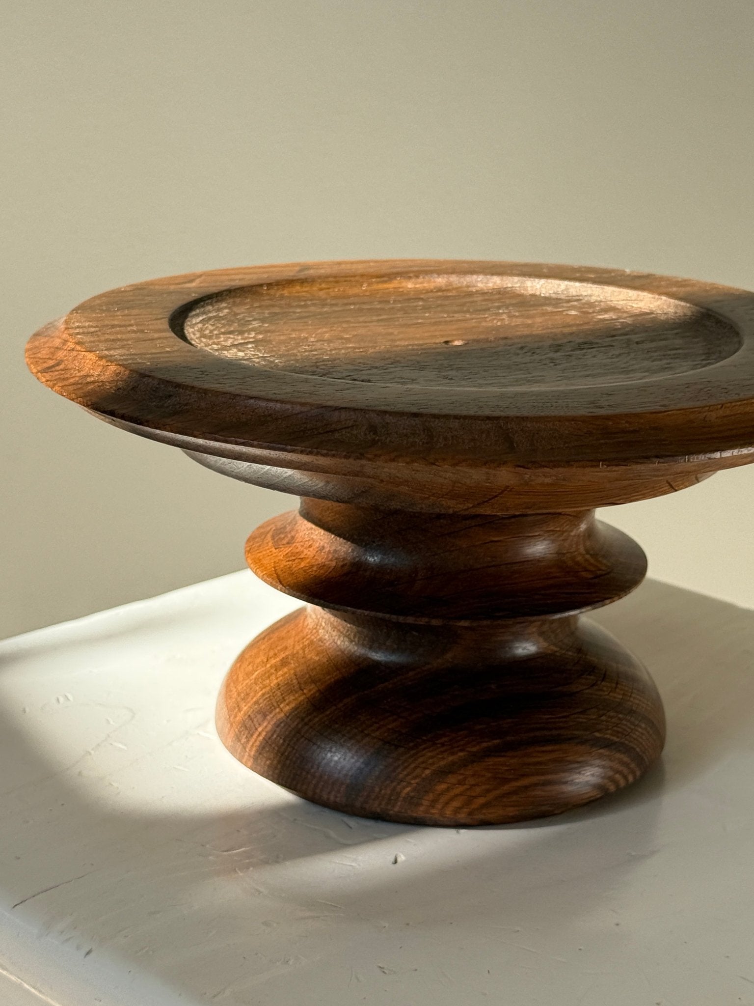 Wooden pedestal bowl - NEROLI