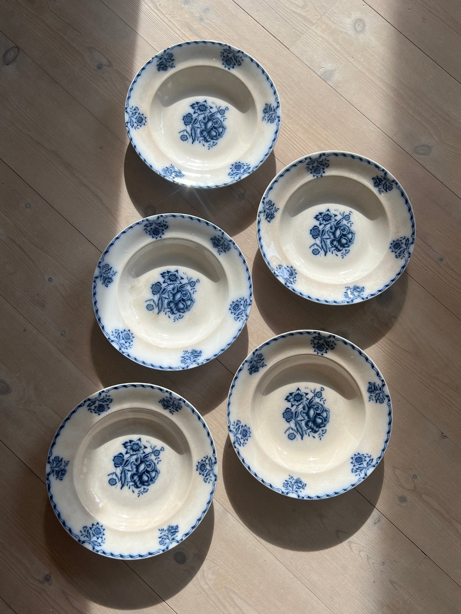 Antique Gustafsberg pasta plates - NEROLI