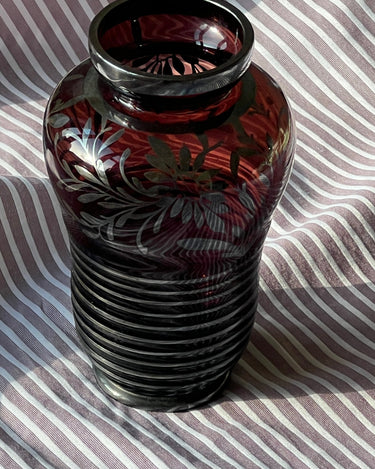 Burgundy glass vase - NEROLI