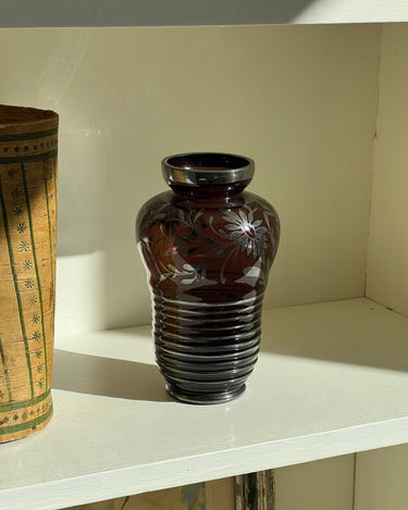 Burgundy glass vase - NEROLI