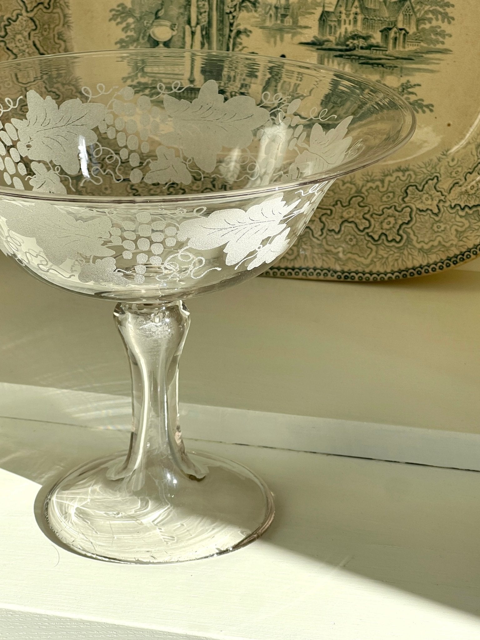 Footed glass bowl - NEROLI