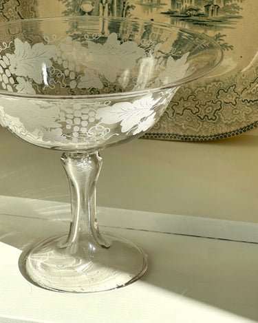 Footed glass bowl - NEROLI