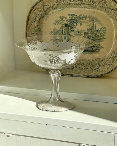 Footed glass bowl - NEROLI