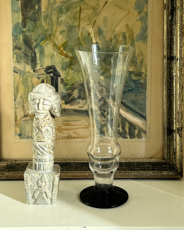 Footed glass vase - NEROLI