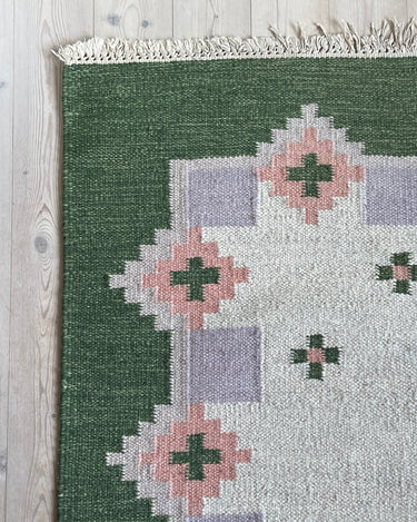 Green flatweave rug - NEROLI