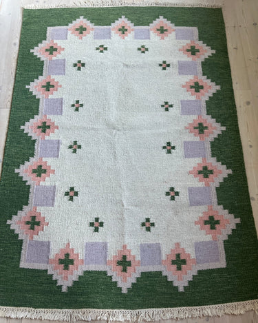 Green flatweave rug - NEROLI