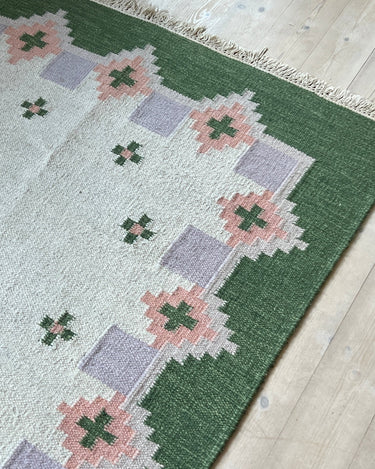 Green flatweave rug - NEROLI
