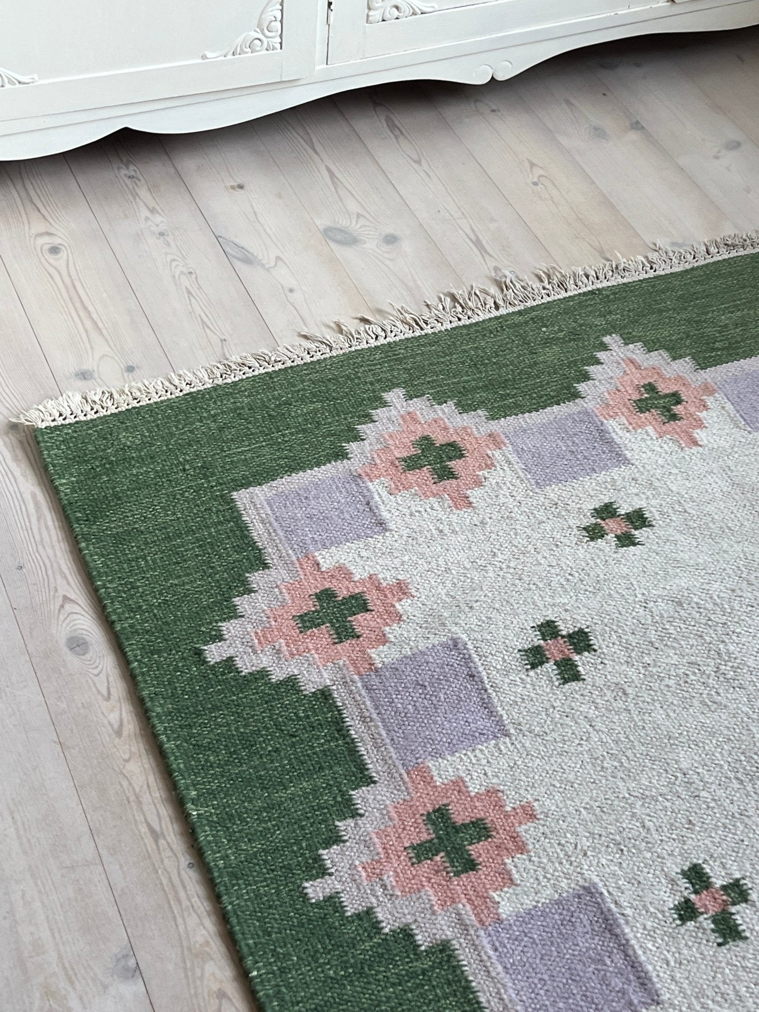 Green flatweave rug - NEROLI