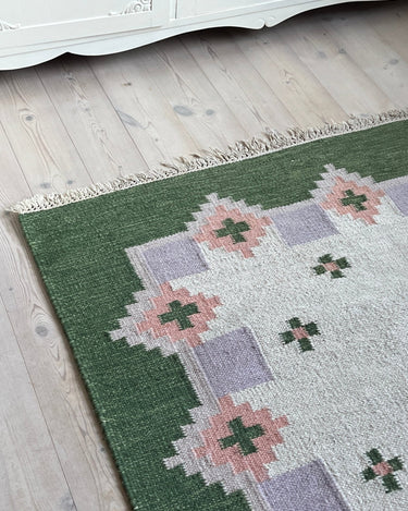 Green flatweave rug - NEROLI